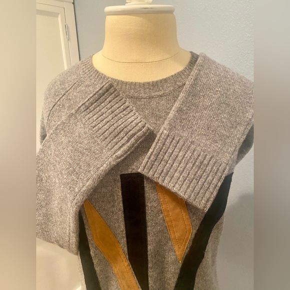 Madewell NY New York Sweater; Merino Wool, Leather - Picture 4 of 7